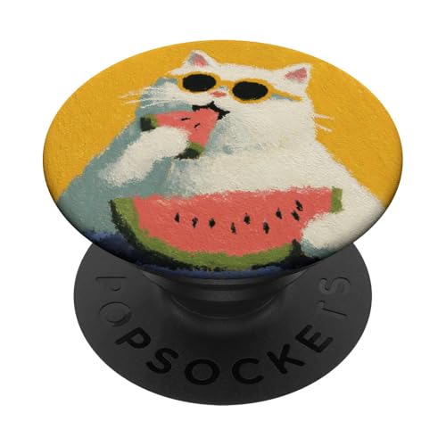 Girly | weiße Katze | Sonnenbrille | schwarze Katze mit Wasserzitrone PopSockets Klebender PopGrip Girly | weiße Katze | Sonnenbrille | schwarze Katze mit Wasserzitrone PopSockets Klebender PopGrip von black / white cat cute theme