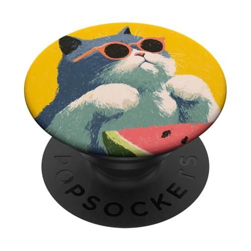 Girly | weiße Katze | Sonnenbrille | schwarze Katze mit Wasserzitrone PopSockets Klebender PopGrip Girly | weiße Katze | Sonnenbrille | schwarze Katze mit Wasserzitrone PopSockets Klebender PopGrip von black / white cat cute theme