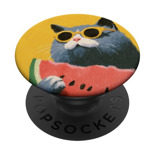 Girly | weiße Katze | Sonnenbrille | schwarze Katze mit Wasserzitrone PopSockets Klebender PopGrip Girly | weiße Katze | Sonnenbrille | schwarze Katze mit Wasserzitrone PopSockets Klebender PopGrip von black / white cat cute theme
