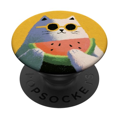 Girly | weiße Katze | Sonnenbrille | schwarze Katze mit Wasserzitrone PopSockets Klebender PopGrip Girly | weiße Katze | Sonnenbrille | schwarze Katze mit Wasserzitrone PopSockets Klebender PopGrip von black / white cat cute theme