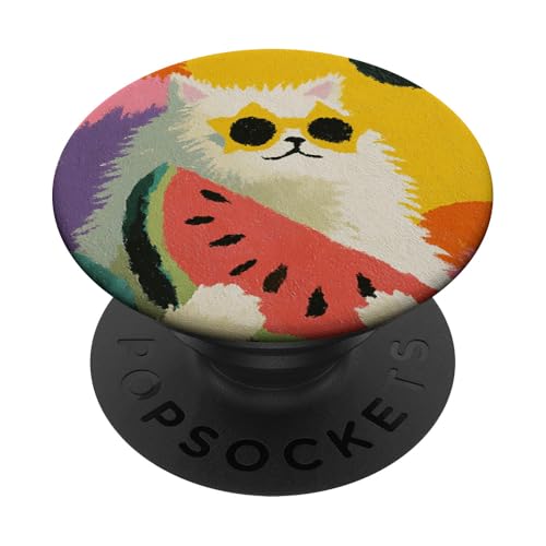 Girly | weiße Katze | Sonnenbrille | schwarze Katze mit Wasserzitrone PopSockets Klebender PopGrip Girly | weiße Katze | Sonnenbrille | schwarze Katze mit Wasserzitrone PopSockets Klebender PopGrip von black / white cat cute theme