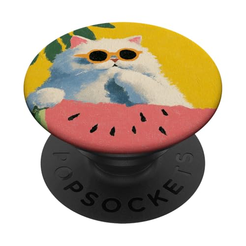 Girly | weiße Katze | Sonnenbrille | schwarze Katze mit Wasserzitrone PopSockets Klebender PopGrip Girly | weiße Katze | Sonnenbrille | schwarze Katze mit Wasserzitrone PopSockets Klebender PopGrip von black / white cat cute theme