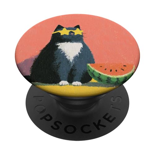 Girly | weiße Katze | Sonnenbrille | schwarze Katze mit Wasserzitrone PopSockets Klebender PopGrip Girly | weiße Katze | Sonnenbrille | schwarze Katze mit Wasserzitrone PopSockets Klebender PopGrip von black / white cat cute theme