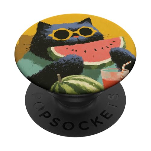 Girly | weiße Katze | Sonnenbrille | schwarze Katze mit Wasserzitrone PopSockets Klebender PopGrip Girly | weiße Katze | Sonnenbrille | schwarze Katze mit Wasserzitrone PopSockets Klebender PopGrip von black / white cat cute theme