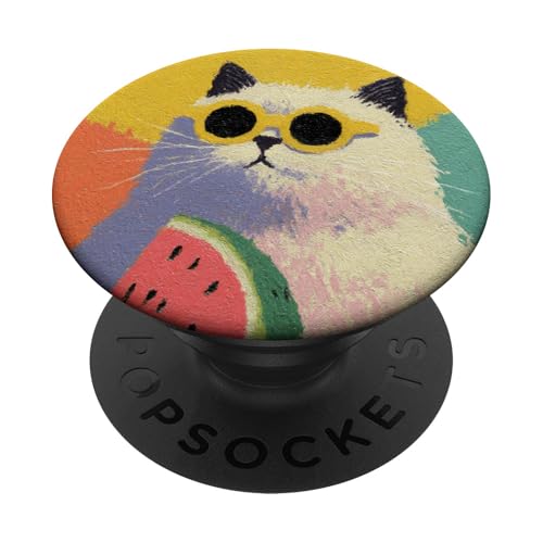Girly | weiße Katze | Sonnenbrille | schwarze Katze mit Wasserzitrone PopSockets Klebender PopGrip Girly | weiße Katze | Sonnenbrille | schwarze Katze mit Wasserzitrone PopSockets Klebender PopGrip von black / white cat cute theme