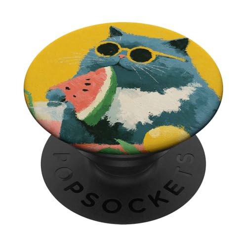 Girly | weiße Katze | Sonnenbrille | schwarze Katze mit Wasserzitrone PopSockets Klebender PopGrip Girly | weiße Katze | Sonnenbrille | schwarze Katze mit Wasserzitrone PopSockets Klebender PopGrip von black / white cat cute theme