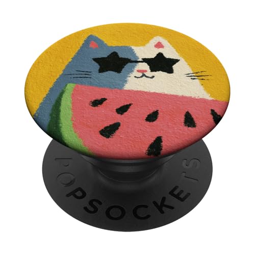 Girly | weiße Katze | Sonnenbrille | schwarze Katze mit Wasserzitrone PopSockets Klebender PopGrip Girly | weiße Katze | Sonnenbrille | schwarze Katze mit Wasserzitrone PopSockets Klebender PopGrip von black / white cat cute theme