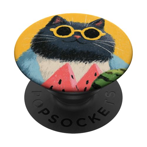 Girly | weiße Katze | Sonnenbrille | schwarze Katze mit Wasserzitrone PopSockets Klebender PopGrip Girly | weiße Katze | Sonnenbrille | schwarze Katze mit Wasserzitrone PopSockets Klebender PopGrip von black / white cat cute theme