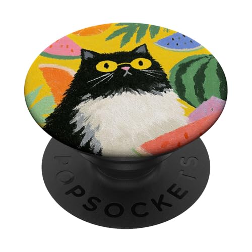 Girly | weiße Katze | Sonnenbrille | schwarze Katze mit Wasserzitrone PopSockets Klebender PopGrip Girly | weiße Katze | Sonnenbrille | schwarze Katze mit Wasserzitrone PopSockets Klebender PopGrip von black / white cat cute theme