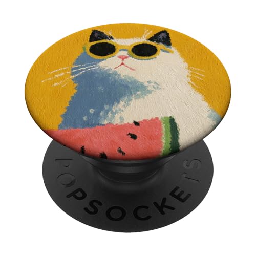 Girly | weiße Katze | Sonnenbrille | schwarze Katze mit Wasserzitrone PopSockets Klebender PopGrip Girly | weiße Katze | Sonnenbrille | schwarze Katze mit Wasserzitrone PopSockets Klebender PopGrip von black / white cat cute theme