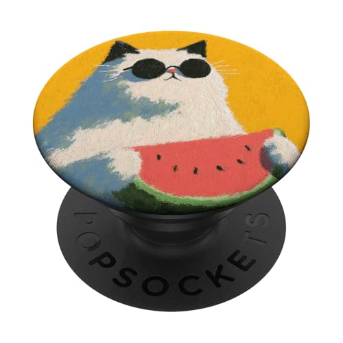 Girly | weiße Katze | Sonnenbrille | schwarze Katze mit Wasserzitrone PopSockets Klebender PopGrip Girly | weiße Katze | Sonnenbrille | schwarze Katze mit Wasserzitrone PopSockets Klebender PopGrip von black / white cat cute theme