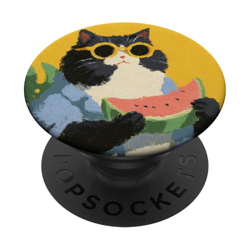Girly | weiße Katze | Sonnenbrille | schwarze Katze mit Wasserzitrone PopSockets Klebender PopGrip Girly | weiße Katze | Sonnenbrille | schwarze Katze mit Wasserzitrone PopSockets Klebender PopGrip von black / white cat cute theme