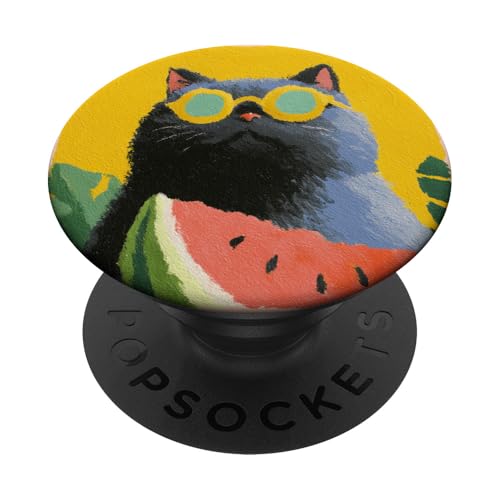 Girly | weiße Katze | Sonnenbrille | schwarze Katze mit Wasserzitrone PopSockets Klebender PopGrip Girly | weiße Katze | Sonnenbrille | schwarze Katze mit Wasserzitrone PopSockets Klebender PopGrip von black / white cat cute theme