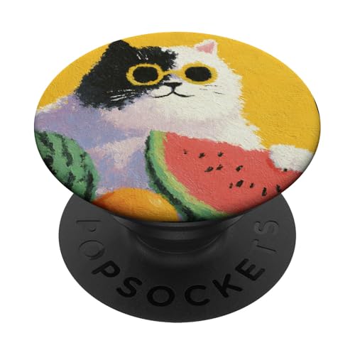 Girly | weiße Katze | Sonnenbrille | schwarze Katze mit Wasserzitrone PopSockets Klebender PopGrip Girly | weiße Katze | Sonnenbrille | schwarze Katze mit Wasserzitrone PopSockets Klebender PopGrip von black / white cat cute theme