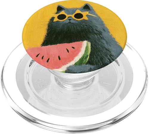 Girly | weiße Katze | Sonnenbrille | schwarze Katze mit Wasserzitrone PopSockets PopGrip für MagSafe von black / white cat cute theme