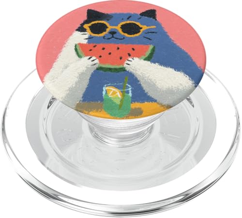Girly | weiße Katze | Sonnenbrille | schwarze Katze mit Wasserzitrone PopSockets PopGrip für MagSafe von black / white cat cute theme