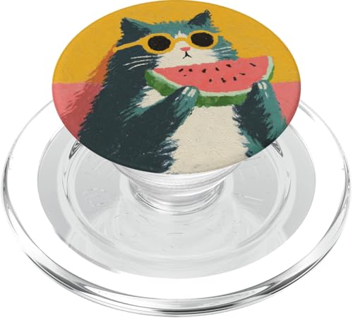 Girly | weiße Katze | Sonnenbrille | schwarze Katze mit Wasserzitrone PopSockets PopGrip für MagSafe von black / white cat cute theme