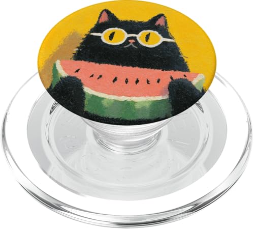 Girly | weiße Katze | Sonnenbrille | schwarze Katze mit Wasserzitrone PopSockets PopGrip für MagSafe von black / white cat cute theme