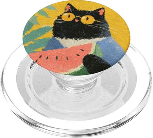 Girly | weiße Katze | Sonnenbrille | schwarze Katze mit Wasserzitrone PopSockets PopGrip für MagSafe von black / white cat cute theme