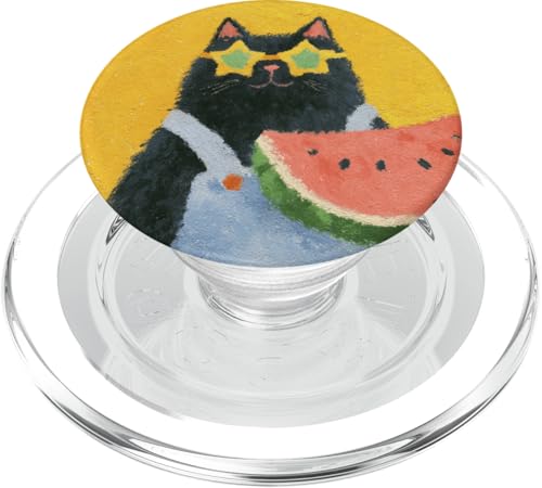 Girly | weiße Katze | Sonnenbrille | schwarze Katze mit Wasserzitrone PopSockets PopGrip für MagSafe von black / white cat cute theme