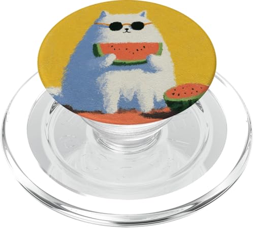 Girly | weiße Katze | Sonnenbrille | schwarze Katze mit Wasserzitrone PopSockets PopGrip für MagSafe von black / white cat cute theme