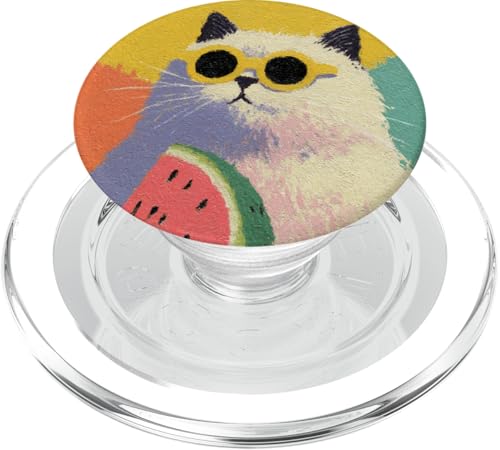 Girly | weiße Katze | Sonnenbrille | schwarze Katze mit Wasserzitrone PopSockets PopGrip für MagSafe von black / white cat cute theme
