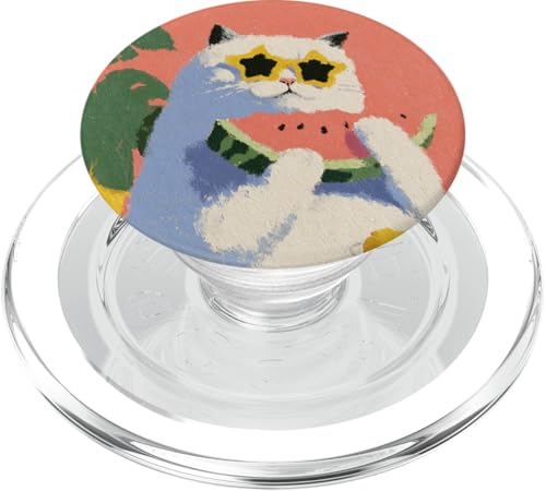 Girly | weiße Katze | Sonnenbrille | schwarze Katze mit Wasserzitrone PopSockets PopGrip für MagSafe von black / white cat cute theme
