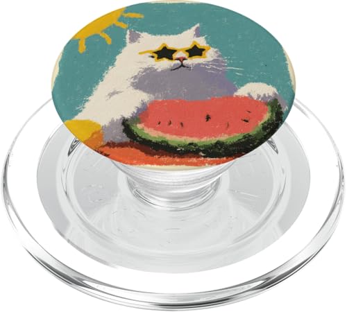 Girly | weiße Katze | Sonnenbrille | schwarze Katze mit Wasserzitrone PopSockets PopGrip für MagSafe von black / white cat cute theme