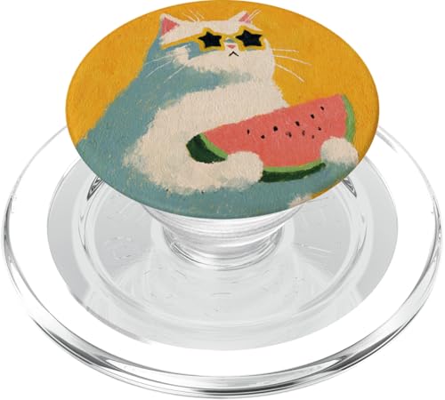 Girly | weiße Katze | Sonnenbrille | schwarze Katze mit Wasserzitrone PopSockets PopGrip für MagSafe von black / white cat cute theme