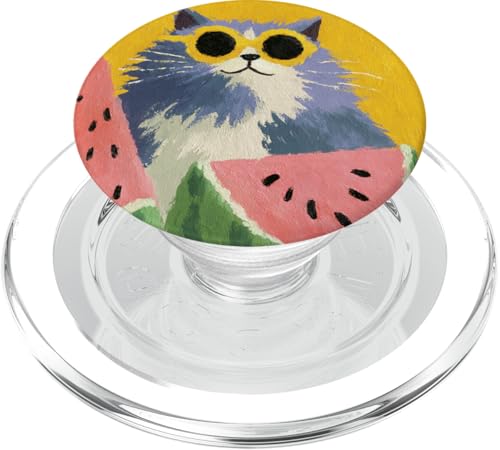 Girly | weiße Katze | Sonnenbrille | schwarze Katze mit Wasserzitrone PopSockets PopGrip für MagSafe von black / white cat cute theme