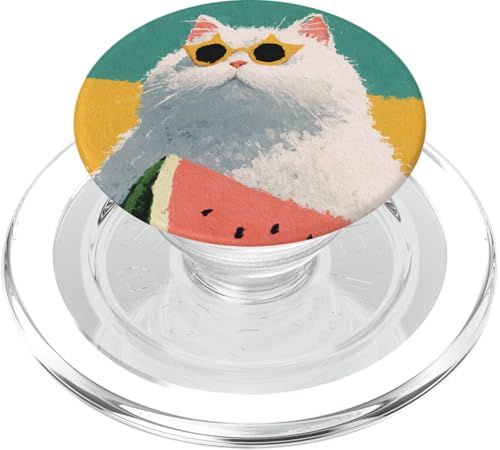 Girly | weiße Katze | Sonnenbrille | schwarze Katze mit Wasserzitrone PopSockets PopGrip für MagSafe von black / white cat cute theme