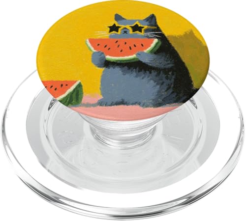 Girly | weiße Katze | Sonnenbrille | schwarze Katze mit Wasserzitrone PopSockets PopGrip für MagSafe von black / white cat cute theme