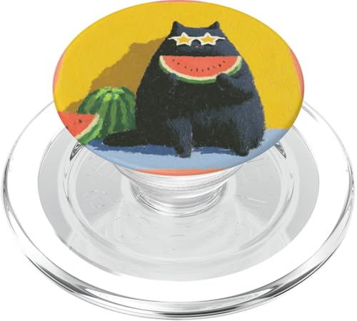 Girly | weiße Katze | Sonnenbrille | schwarze Katze mit Wasserzitrone PopSockets PopGrip für MagSafe von black / white cat cute theme