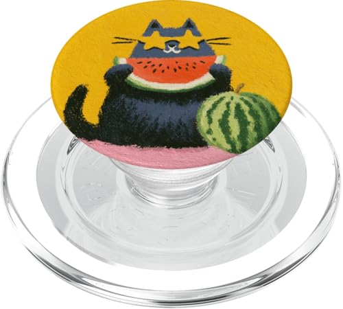 Girly | weiße Katze | Sonnenbrille | schwarze Katze mit Wasserzitrone PopSockets PopGrip für MagSafe von black / white cat cute theme