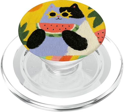 Girly | weiße Katze | Sonnenbrille | schwarze Katze mit Wasserzitrone PopSockets PopGrip für MagSafe von black / white cat cute theme