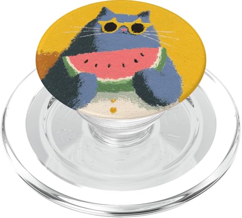 Girly | weiße Katze | Sonnenbrille | schwarze Katze mit Wasserzitrone PopSockets PopGrip für MagSafe von black / white cat cute theme