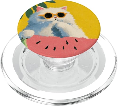 Girly | weiße Katze | Sonnenbrille | schwarze Katze mit Wasserzitrone PopSockets PopGrip für MagSafe von black / white cat cute theme