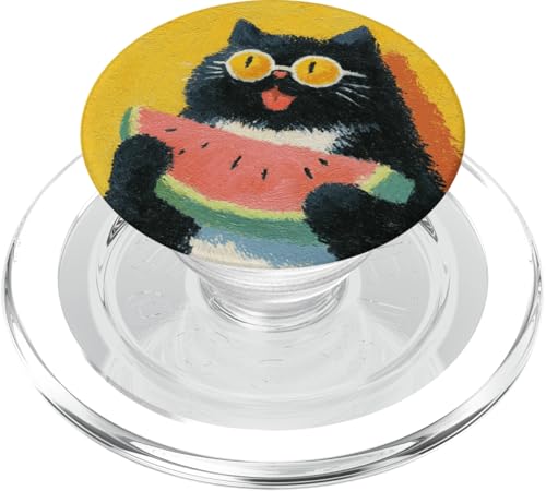 Girly | weiße Katze | Sonnenbrille | schwarze Katze mit Wasserzitrone PopSockets PopGrip für MagSafe von black / white cat cute theme