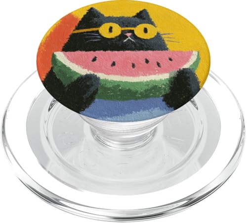 Girly | weiße Katze | Sonnenbrille | schwarze Katze mit Wasserzitrone PopSockets PopGrip für MagSafe von black / white cat cute theme