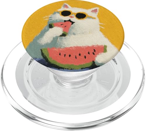 Girly | weiße Katze | Sonnenbrille | schwarze Katze mit Wasserzitrone PopSockets PopGrip für MagSafe von black / white cat cute theme