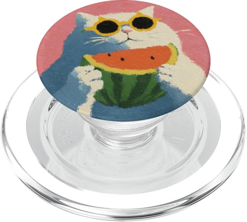 Girly | weiße Katze | Sonnenbrille | schwarze Katze mit Wasserzitrone PopSockets PopGrip für MagSafe von black / white cat cute theme