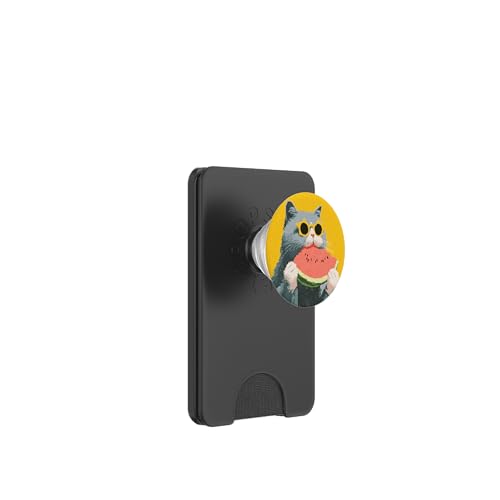 Girly | weiße Katze | Sonnenbrille | schwarze Katze mit Wasserzitrone PopSockets PopWallet für MagSafe von black / white cat cute theme