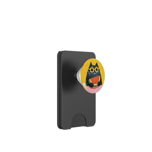 Girly | weiße Katze | Sonnenbrille | schwarze Katze mit Wasserzitrone PopSockets PopWallet für MagSafe von black / white cat cute theme