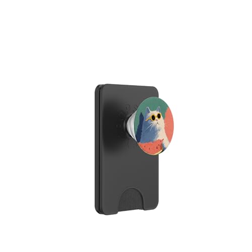 Girly | weiße Katze | Sonnenbrille | schwarze Katze mit Wasserzitrone PopSockets PopWallet für MagSafe von black / white cat cute theme