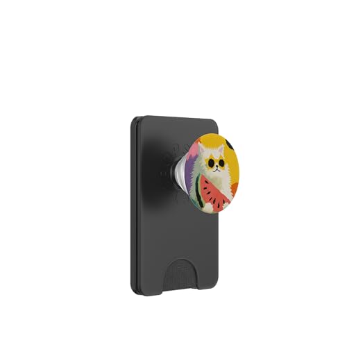 Girly | weiße Katze | Sonnenbrille | schwarze Katze mit Wasserzitrone PopSockets PopWallet für MagSafe von black / white cat cute theme