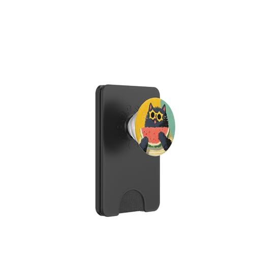 Girly | weiße Katze | Sonnenbrille | schwarze Katze mit Wasserzitrone PopSockets PopWallet für MagSafe von black / white cat cute theme