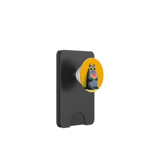 Girly | weiße Katze | Sonnenbrille | schwarze Katze mit Wasserzitrone PopSockets PopWallet für MagSafe von black / white cat cute theme