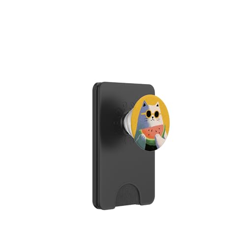 Girly | weiße Katze | Sonnenbrille | schwarze Katze mit Wasserzitrone PopSockets PopWallet für MagSafe von black / white cat cute theme