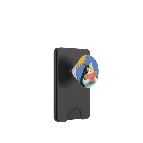 Girly | weiße Katze | Sonnenbrille | schwarze Katze mit Wasserzitrone PopSockets PopWallet für MagSafe von black / white cat cute theme