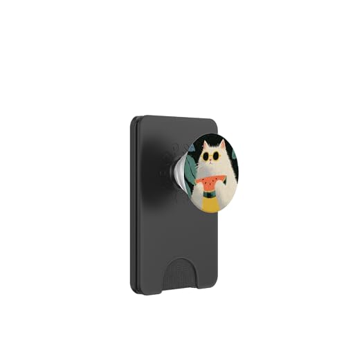 Girly | weiße Katze | Sonnenbrille | schwarze Katze mit Wasserzitrone PopSockets PopWallet für MagSafe von black / white cat cute theme